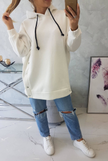 Mikina na patentky - ecru