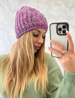 DÁMSKA ČAPICA - fuchsia+fialová