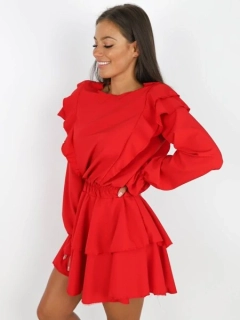 VOLÁNOVÉ ŠATY - ČERVENÁ