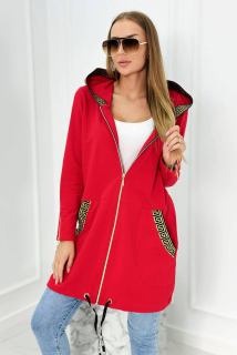 Mikna s kapucňou - červená