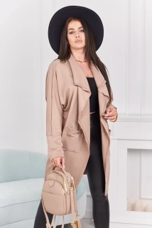 Kardigan s vreckami - béžová