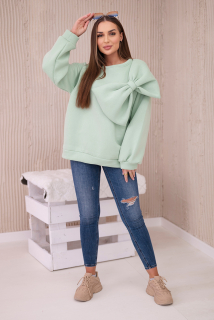 Mikina s mašľou - tmavá mäta