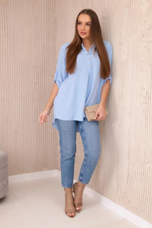 Blúzka s dlhším chrbtom - modrá