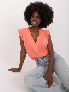 Blúzka s V výstrihom - koral