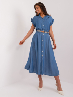 Sukňa s opaskom - tmavá modrá