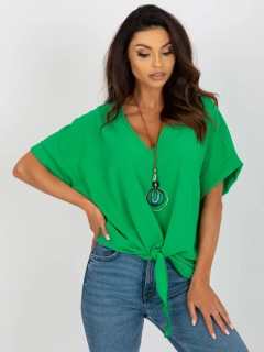 Blúzka s náhrdelníkom - zelená