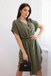Šaty so zapínaním - khaki