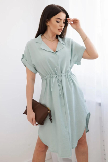 Šaty so zapínaním - tmavá mäta