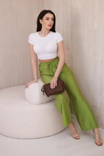 Široké nohavice - oliva