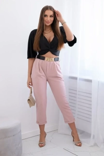 Nohavice s opaskom - ružová