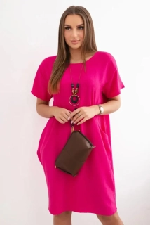 Šaty s vreckami - fuchsia