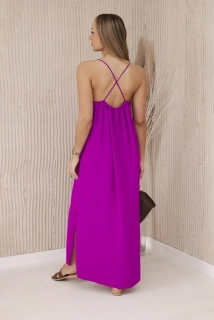 Šaty na ramienka - fialová