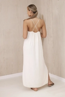 Šaty na ramienka - svetlá béžová