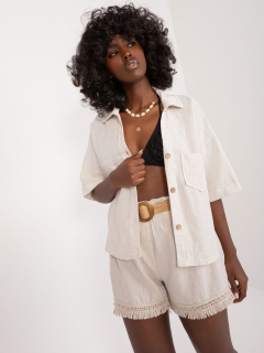 Oversize košeľa - béžová