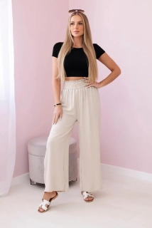 Nohavice so širokým pásom - béžová