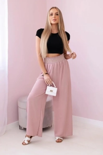 Nohavice so širokým pásom - ružová