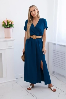 Šaty s opaskom - morská