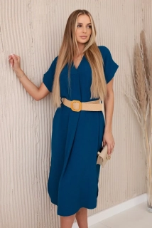 Šaty s opaskom - morská