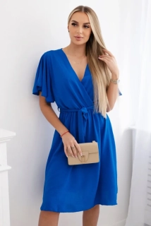 Šaty s výstrihom - modrá