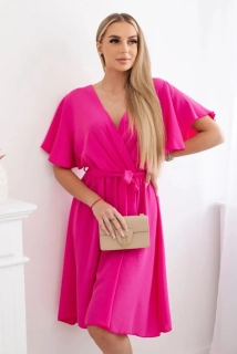 Šaty s výstrihom - ružová