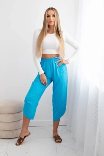 Nohavice s vreckami - tyrkys