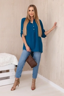 Blúzka s dlhším chrbtom - morská