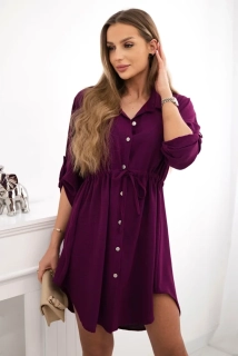 Šaty so zapínaním - slivka