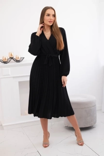 Plisované šaty - čierna