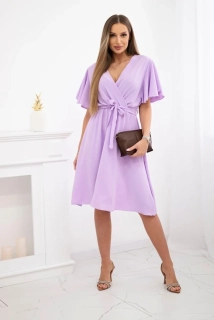 Šaty s výstrihom - fialová