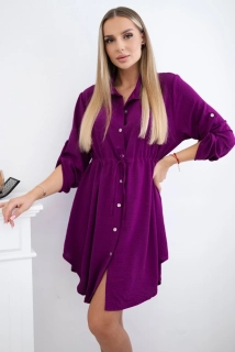 Šaty so zapínaním - tmavá fialová