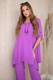 Súprava s príveskom - fialová