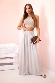 Široké nohavice - béžové