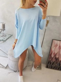 ASYMETRICKÁ TUNIKA OVERSIZE - SVETLÁ MODRÁ