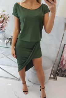 ASYMETRICKÉ ŠATY KHAKI