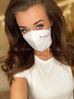 Trojvrstvové  rúško #RESPECTLIF - biele
