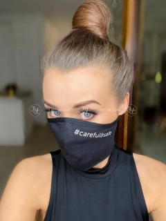 Trojvrstvové  rúško #CAREFUL&SAFE - čierne